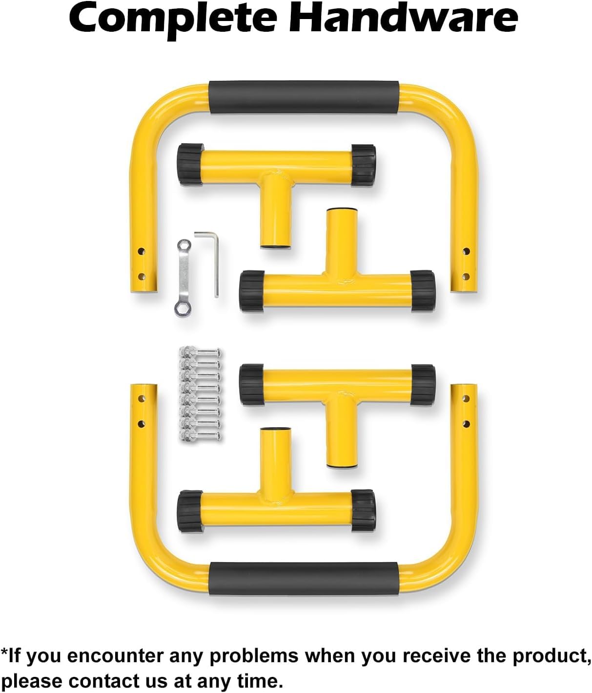 TABEKE Push Up Bar, 14” High Steel Parallettes & Dip Bar with Full Coverage Foam Handle, Heavy-Duty Calisthenics Parallel Bars for L-Sit, Dips, Home Gym Strength Training Workout